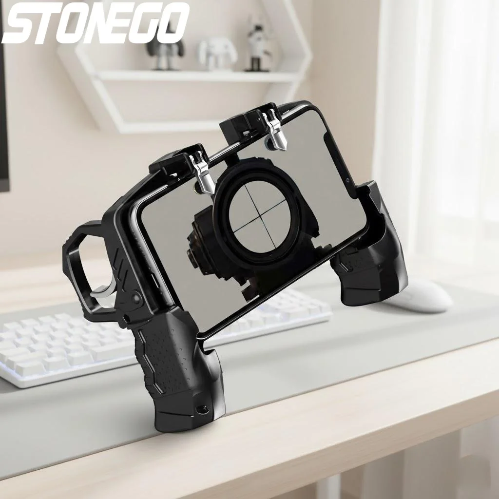 Wireless Mobile Game Controller Joystick Trigger Gamepad for Shooting Games Compatible with iOS and Android Smartphones