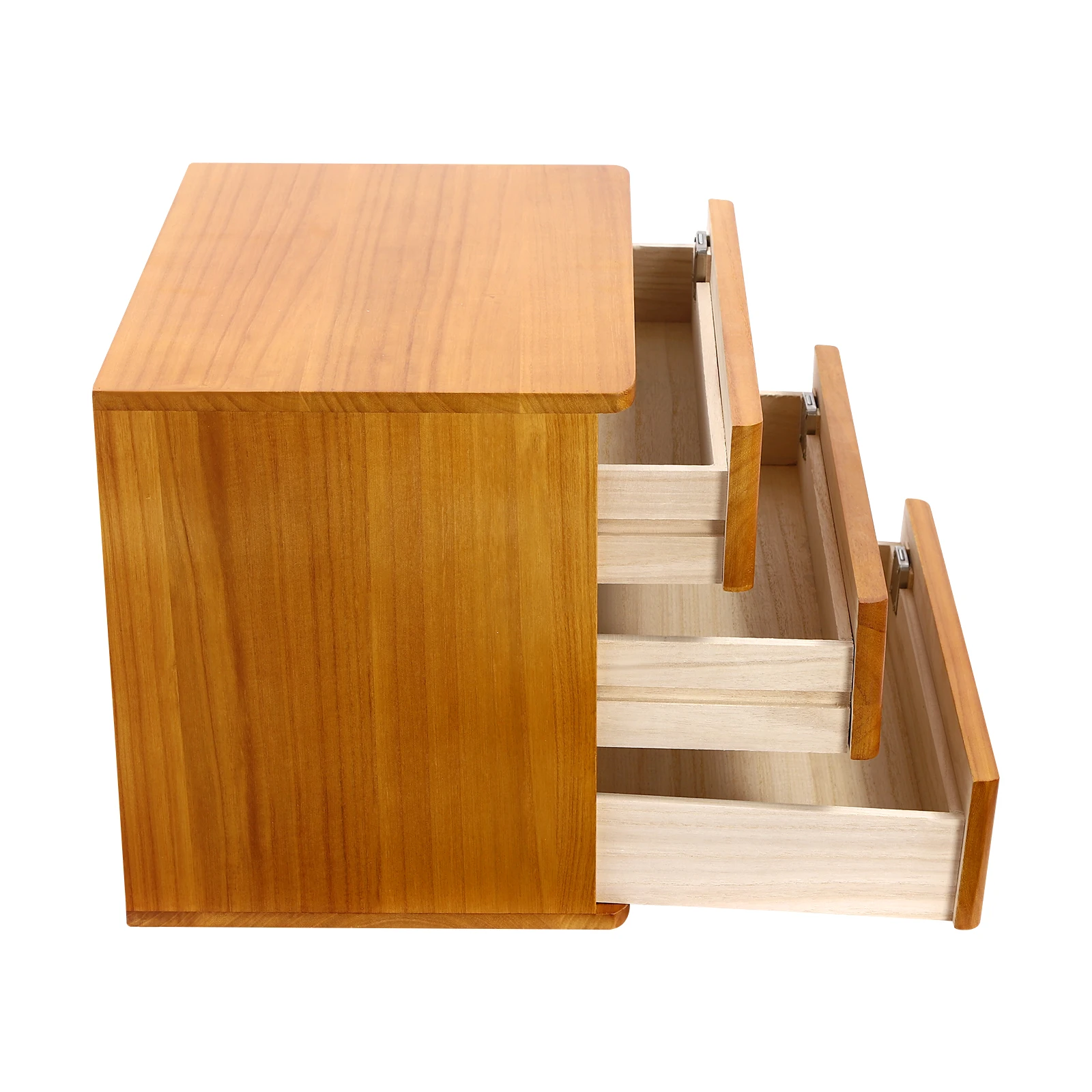 3-stöckige Aufbewahrungsbox mit Abschließbarer Schublade, Holz-Schreibtischorganizer, 39 X 30 X 31 Cm (Holz) – Detail 9