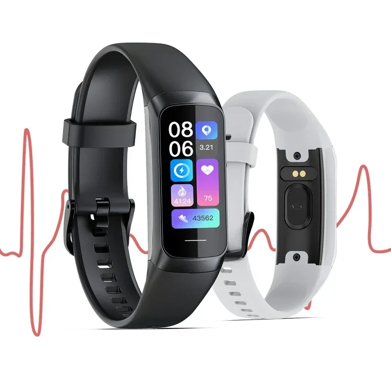 Smart Watch 1.1in AMOLED Screen 30m Waterproof Message Reminder Bluetooth Bracelet Heart Rate Blood Sleep Monitor SmartWristband 3