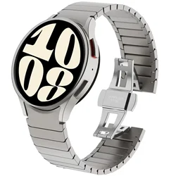 Premium Metal Link Bracelet Strap for Smartwatches - Seamless Design Wristband (Starlight color)