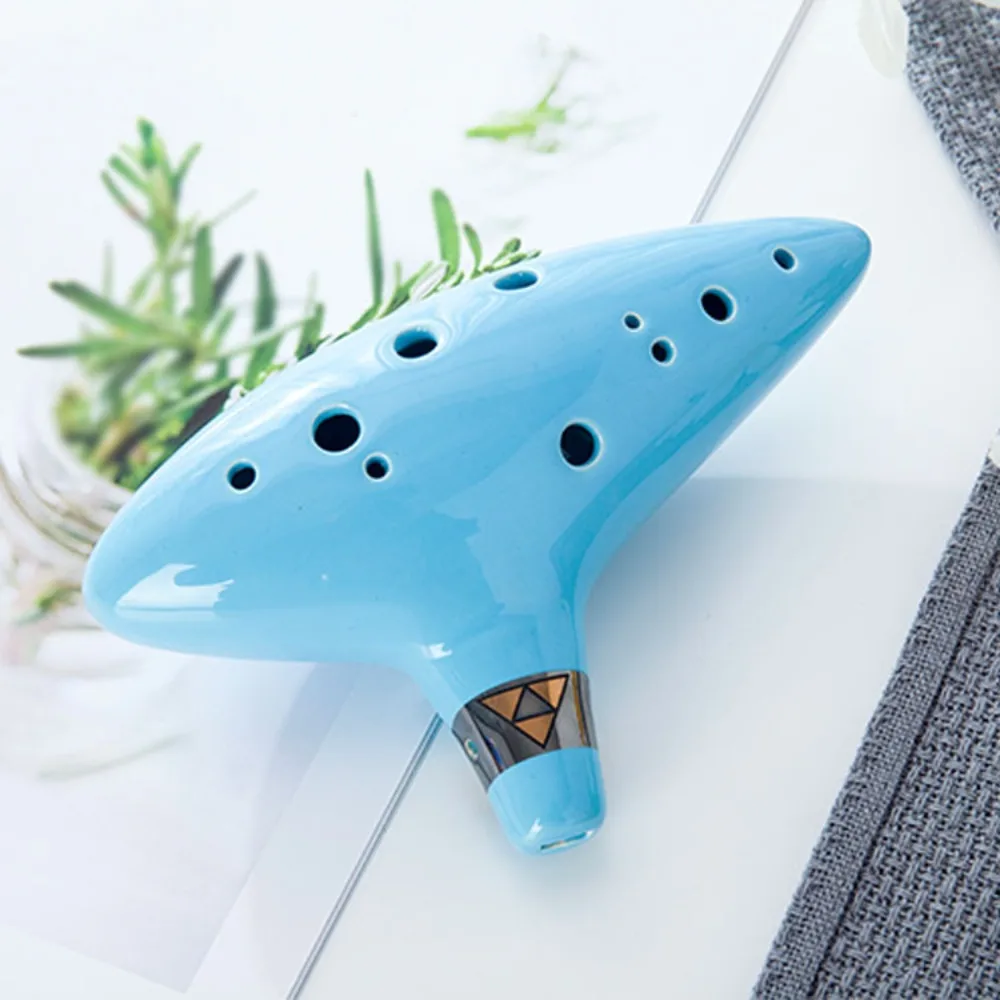 1 Set 12 Holes Ocarina of Time Musical Instrument C Tone Ceramic Ocarina Flute Ethereal Alto C Ocarina Music Class