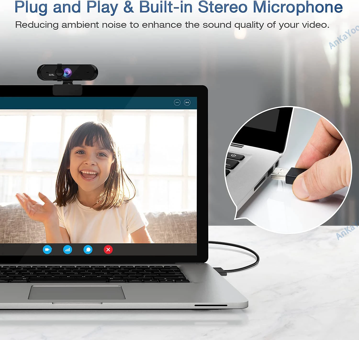 Webcam 2K Avec Windows Hello, Caméra De Reconnaissance Faciale, 5