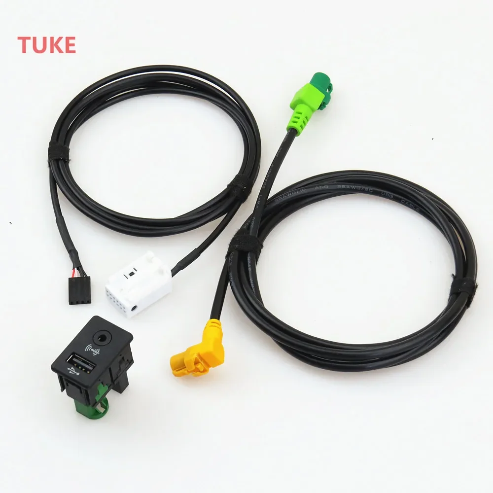 

Passat Tiguan Touran USB+AUX Switch Plug USB AUX Surface Housing+Cable For VW Passat B6 B7 RCD510 3CD 035 249 A 3CD035249A