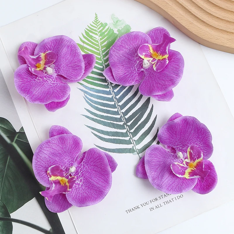 Set of 10 Elegant Butterfly Orchid Silk Blooms