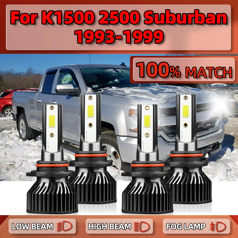 

240W LED Headlight Bulbs 6000K White Auto Lamps 40000LM Car Headlamps For K1500 2500 Suburban 1993 1994 1995 1996 1997 1998 1999