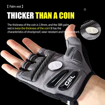 Cycling Gloves Anti- Slip Half Finger Gel Pad Shock-Absorbing Road Riding Gloves Summer Half-Finger Men Women Cycling Gloves 4