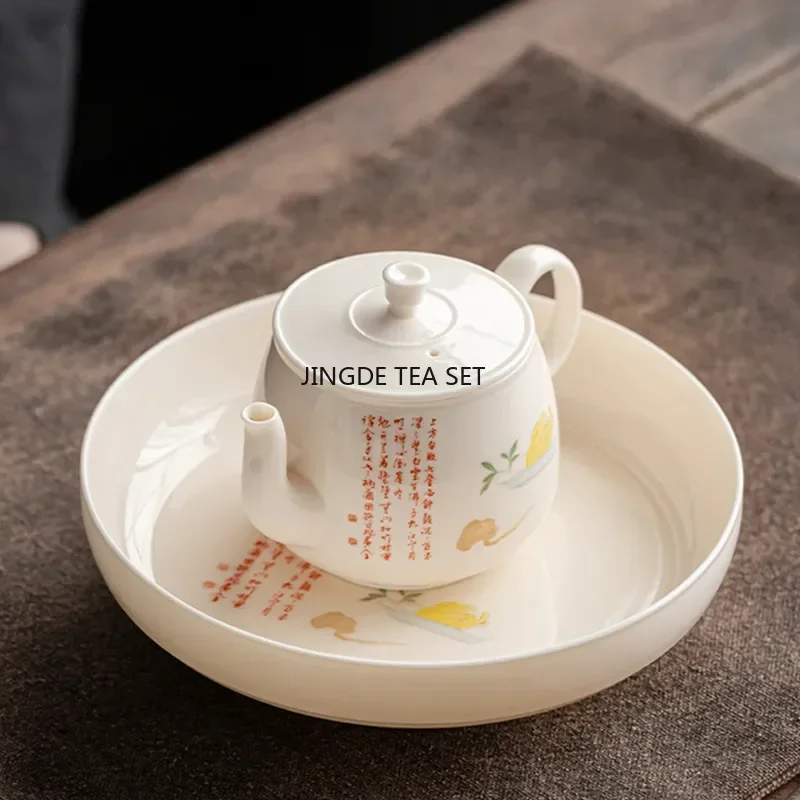 120ml Chinese small capacity ceramic teapot hand-painted flower tea home water kettle travel portable tea set
