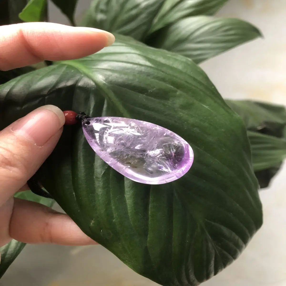 3Pcs Natural Amethyst Lavender Burst Crystal Crystal Crystal Crystal Clear Water Drop Shaped Pendant For Men And Women