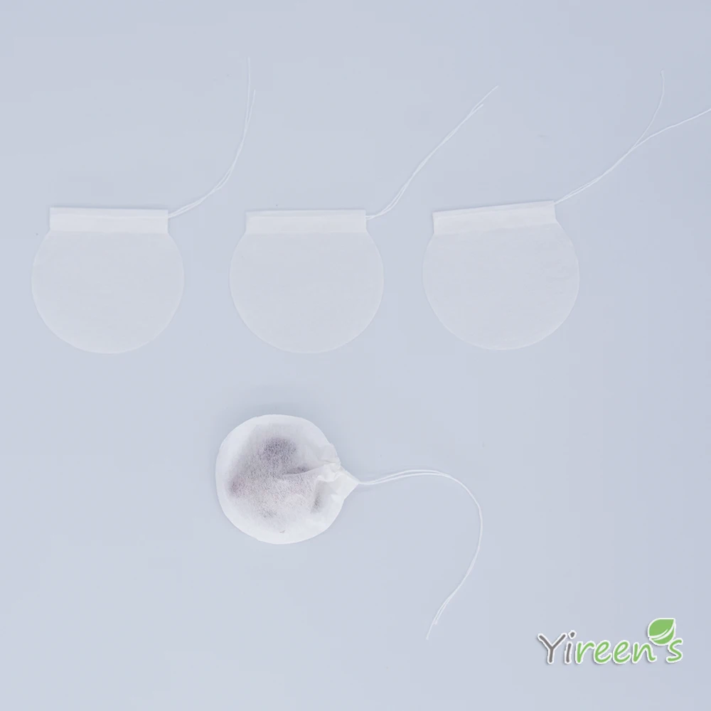 Yireen's 100Pcs Creative Round Shape Tea Bags Disposable Food Grade Filter Paper Coffee Pouches Mini Package