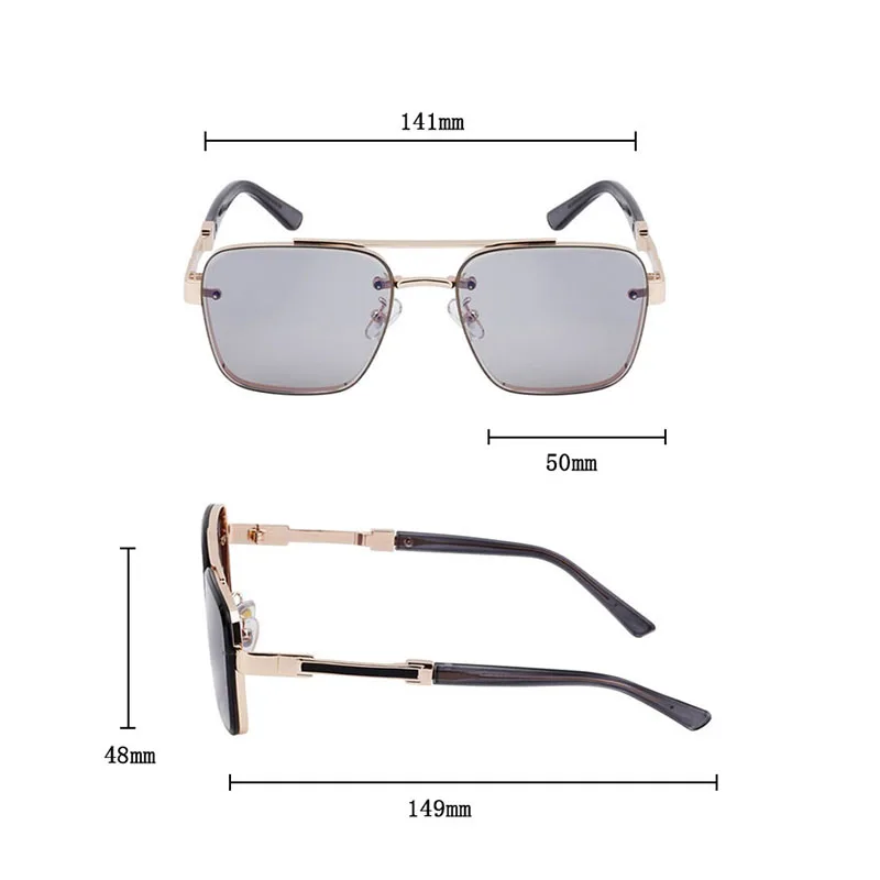 Vintage Luxury Square Sunglasses - Retro Fashion Eyewear