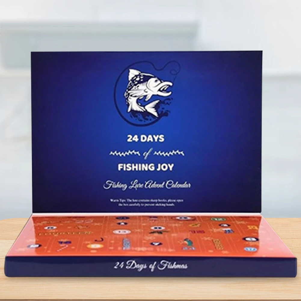 Christmas Advent Calendar Fishing Lure Set Box 24 Days Advent Calendar Fishing Tackle Surprise Gift for Kids Adults