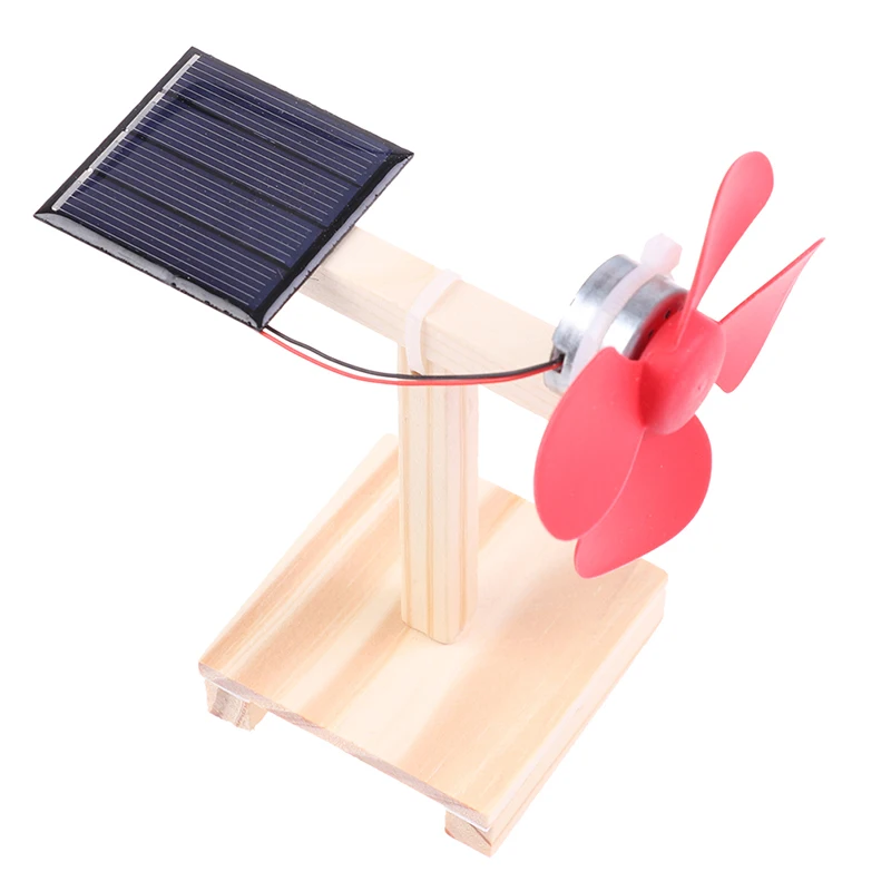 

Montessories DIY Science Toy Mini Solar Fan DIY Model Kit Wooden Students Physics Educational Toys for Baby Kids