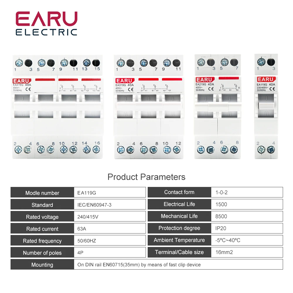 1P 2P 3P 4P 40A 63A MTS Dual Power Manual Transfer Interlock Circuit Breaker Din Rail Isolating Disconnect Switch circuit breaker transfer switch