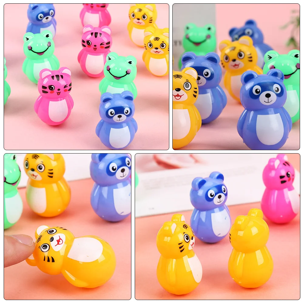 24 Pcs Decorations Tumbler Toy Child Mini Animal Sculpture Abs Babydoll Desktop Adornment 3