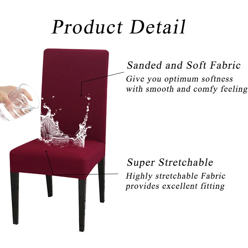 Waterproof Elastic Chair Cover for Dining Room Kitchen Wedding Hotel Banquet Restaurant Anti-dirty Seat Cover Housse De Chaise 5