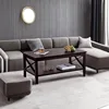 Coffee Table with Thicker Legs, Espresso Wood Coffee Table with Storage for Living Room 40 Inches 6