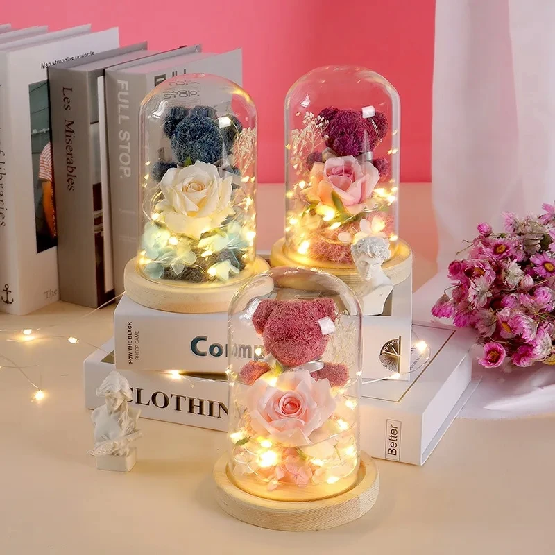 Valentinstag Geschenk für Freundin ewige Rose führte Licht Blume leuchtende Dekoration Hochzeits dekor kreative Mutter Geschenke