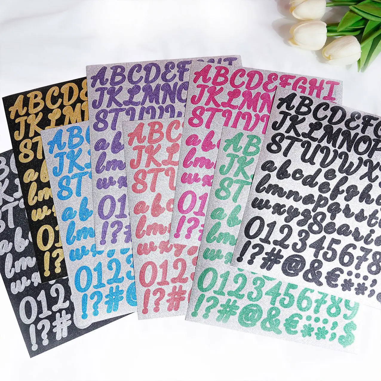2-hojas-de-pegatinas-coloridas-del-alfabeto-pegatinas-de-letras-y-n ...