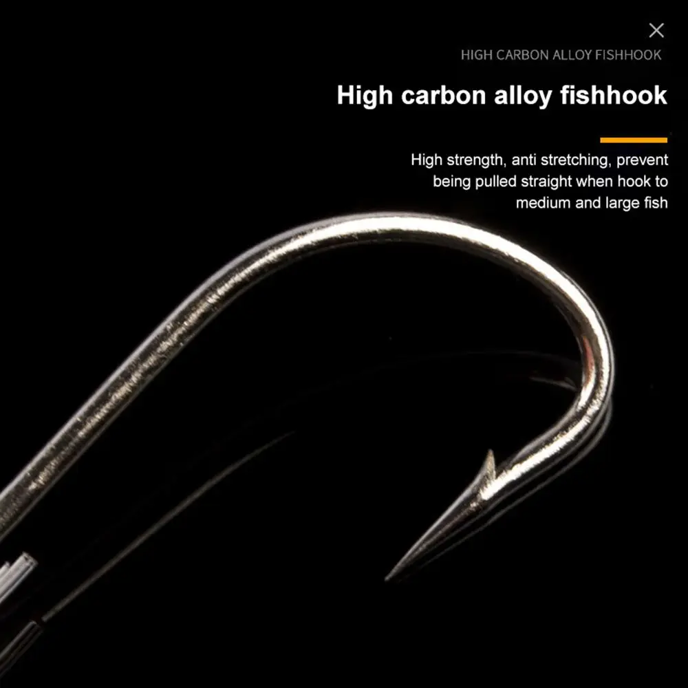 Description Picture 4 of item5Pcs Imitation Scales Mackerel Barbed Hook Bass Cod Lures Sea Luminous Fishing Hook Crystal Barbed Boat Fishing Feathers Bait