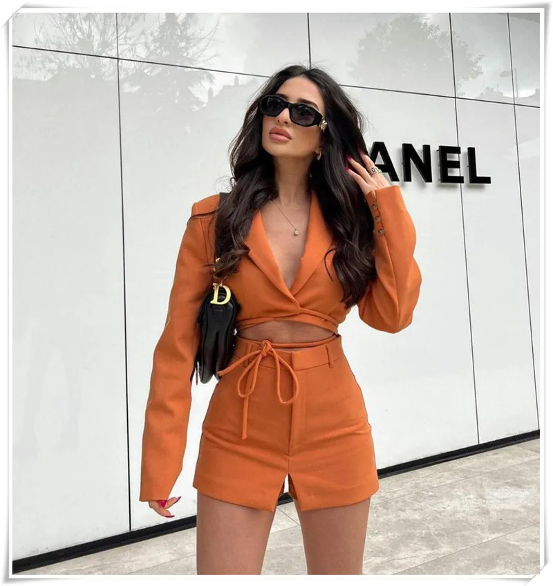 Solid Orange High Waist Women Shorts Fashion Spring Summer Short Pants Capris Pantalon 2022 Vintage Ladies Bottom Outwear New under armour shorts