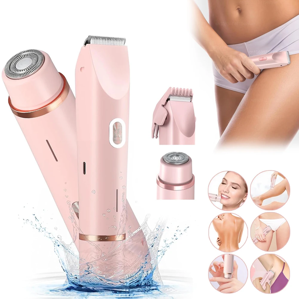 Epilator Painless Hair Removal 2 In 1 Body Trimmer Shaver For Sensitive Areas Bikini Armpit Legs Arm Facial Electirc Lady Shaver electric shaver body hair trimmer hair removal epilator hair removal tool