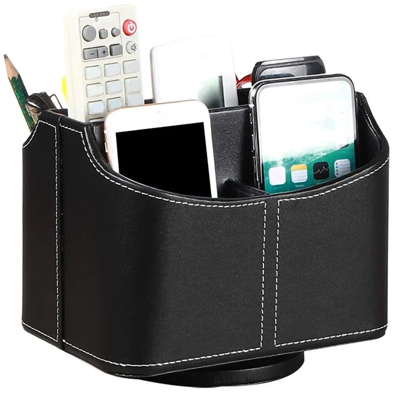 

2 шт., кожаный держатель для пульта дистанционного управления, вращающийся на 360 градусов прикроватный столик
