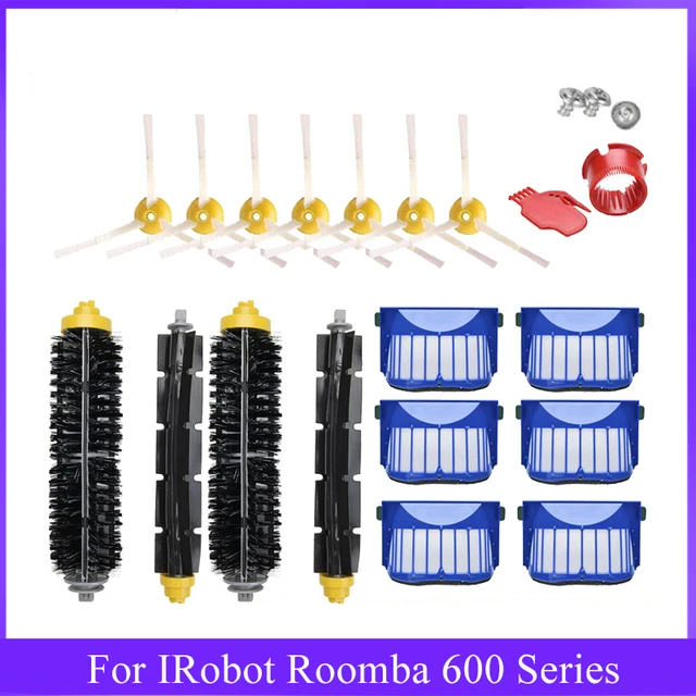 Blue AeroVac Filter+ Main Brush + Side Brush for iRobot Roomba 600 Series  620 630 650 660 Accessory Replacment - AliExpress