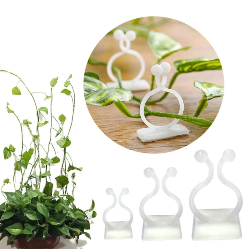 Plant Climbing Wall Fixture Clips Acrylic Sticker Self-Adhesive Hook Plant Vine Traction Holder Indoor Outdoor Decor 10-50Pcs plastic plant clips,plant clips,plant adhesive hooks,plant wall hooks