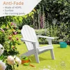 Kids Adirondack Chair Set of 2, White Poly Lumber Plastic Weather Resistant Toddler Outdoor Patio Lounge Chair for Balcony 4