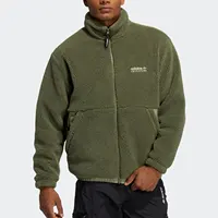 Veste en polaire sherpa rétro à trois bandes pour homme Adidas authentique HC0365 1