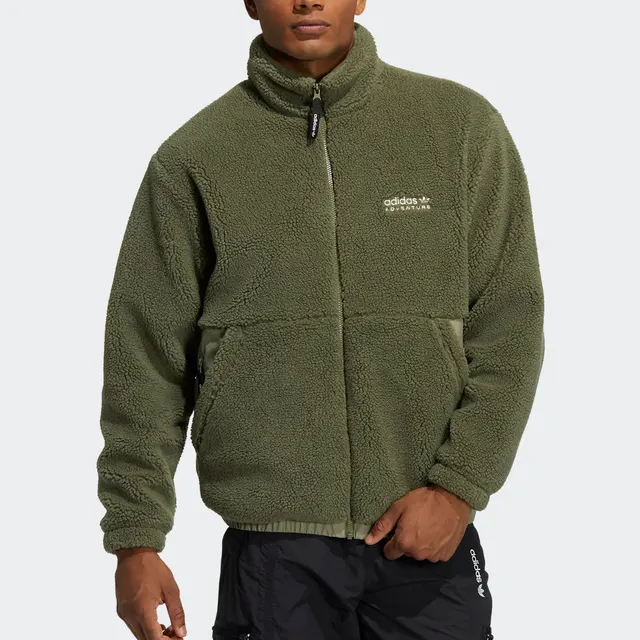 Veste en polaire sherpa rétro à trois bandes pour homme Adidas authentique HC0365 1