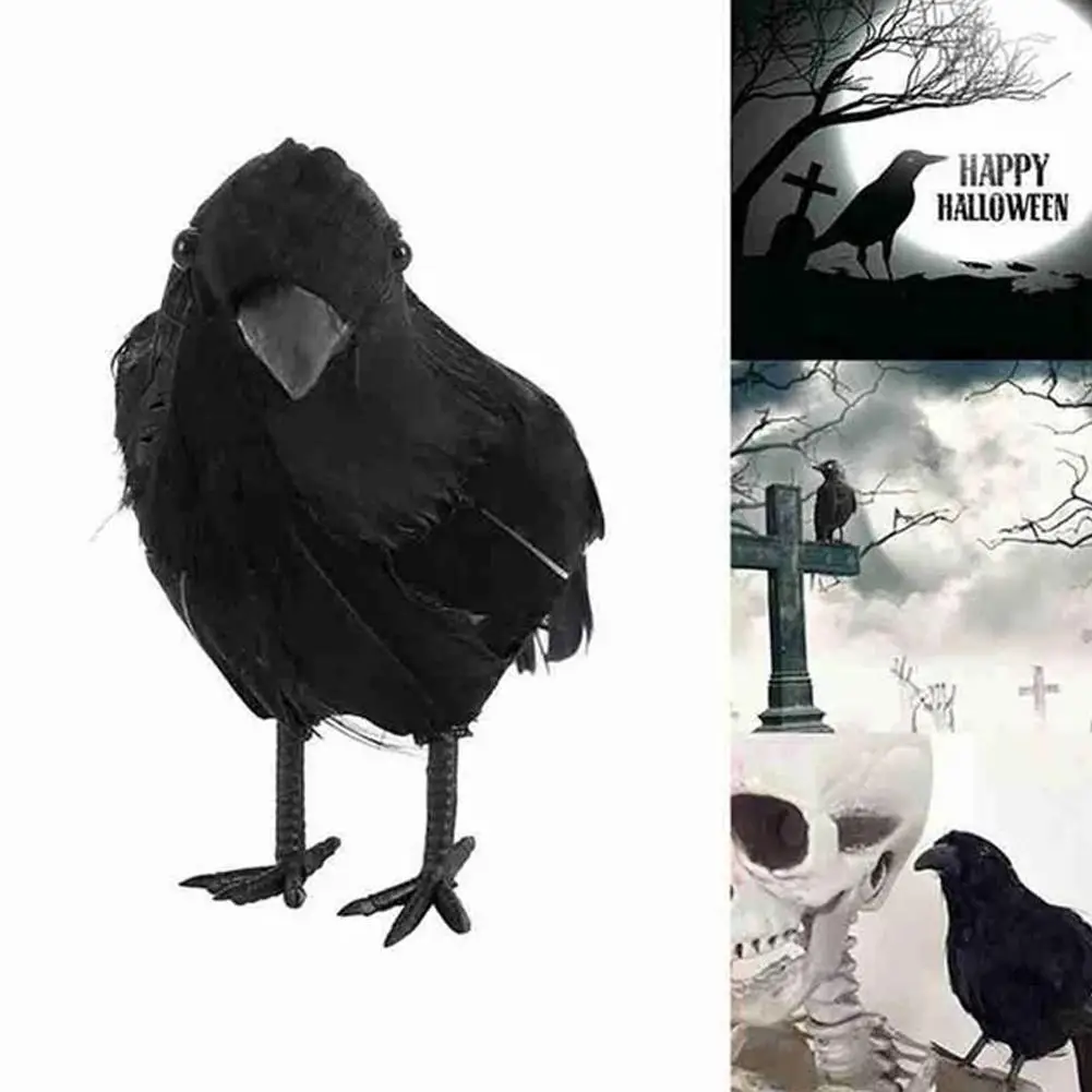 

Halloween Black Crows Props Mock Crow Spooky Feather Model Animal 6pcs Party Props Props Scary Halloween Horror Decoration P9I5