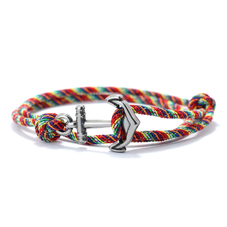 Neue handgemachte Herren nautische Armband Bilayer Schiebe verstellbare Marine String Braslet Beach Surfer Armband Pulsera Makramee Joias