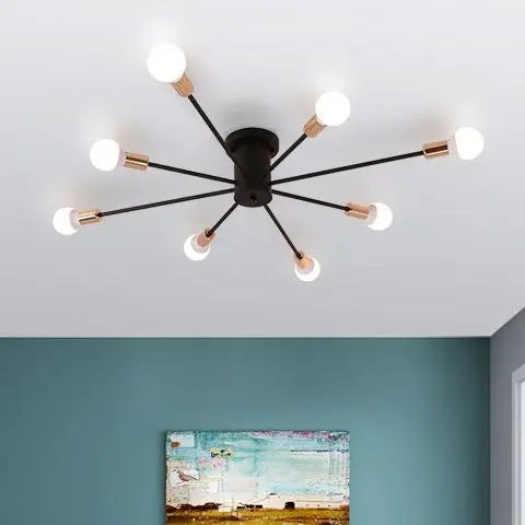 

Vintage Iron Chandelier, modern ceiling lamp, vintage lighting, 6/8/10 socket