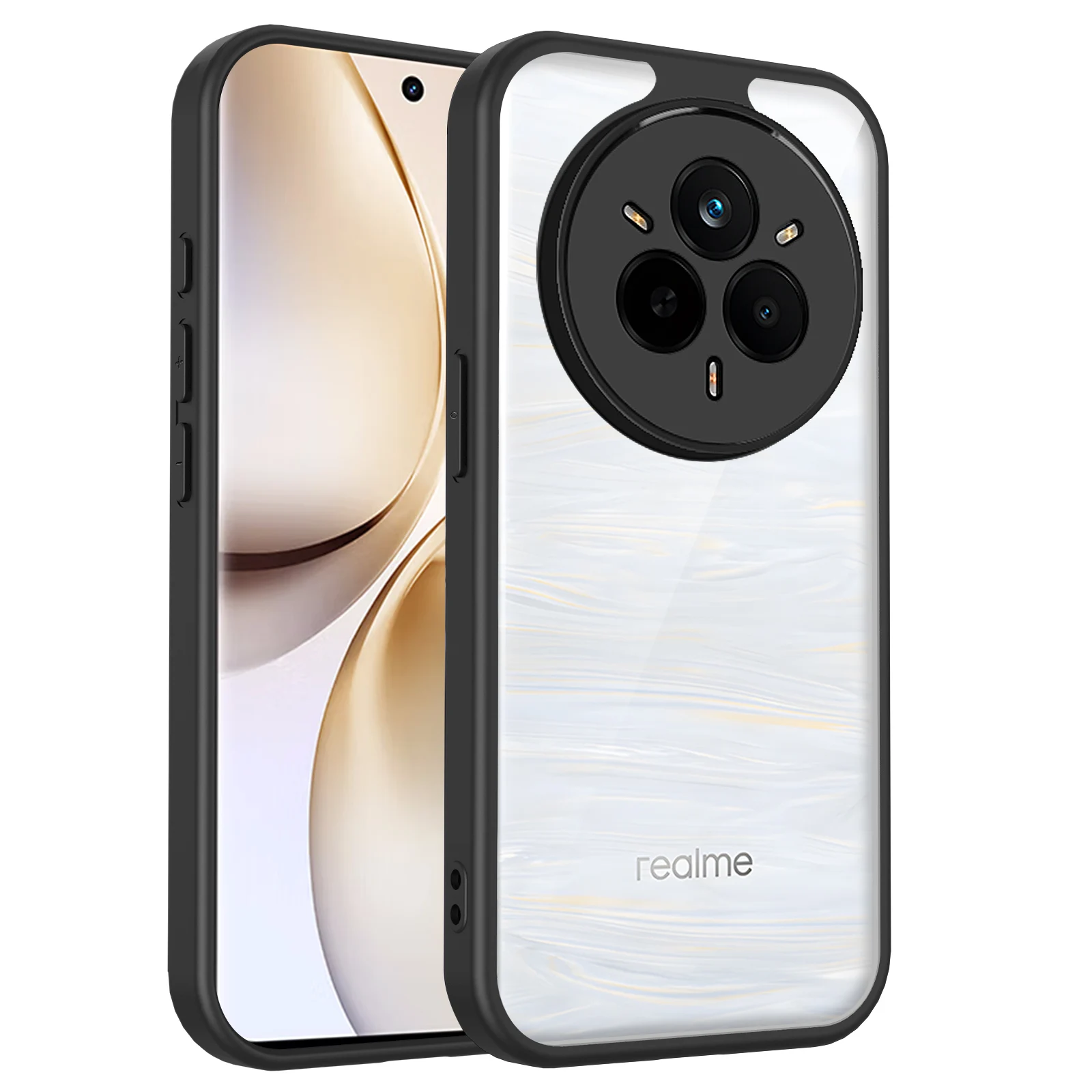 Transparent Acrylic Frosted Frame Shockproof Bumper Case with Premium Thin Hard Shell