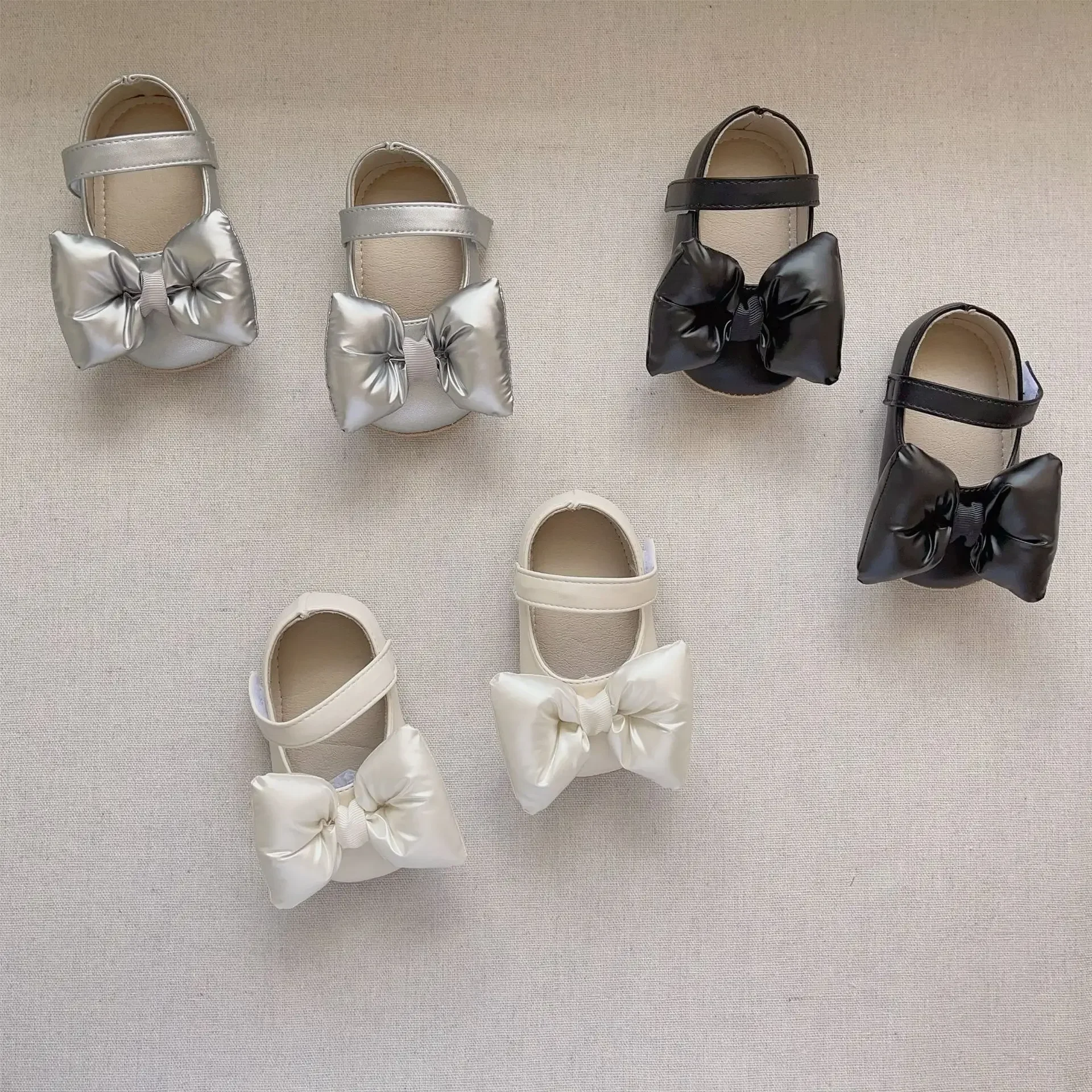 New Toddler Shoes in Autumn Korean Bow Soft Bottom Baby Girl Shoes Surface Anti-slip Baby 4145