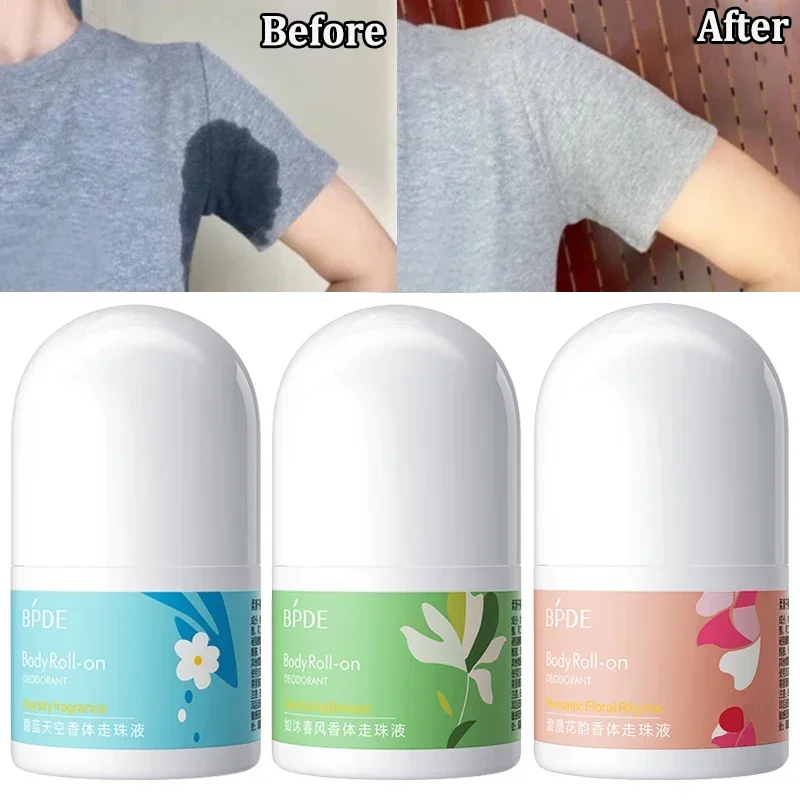 Women Male Floral Perfumes Deodorants Antiperspirants Rolling Ball Perfumes Underarm Fragrance Smooth Refreshing Deodorant Roll
