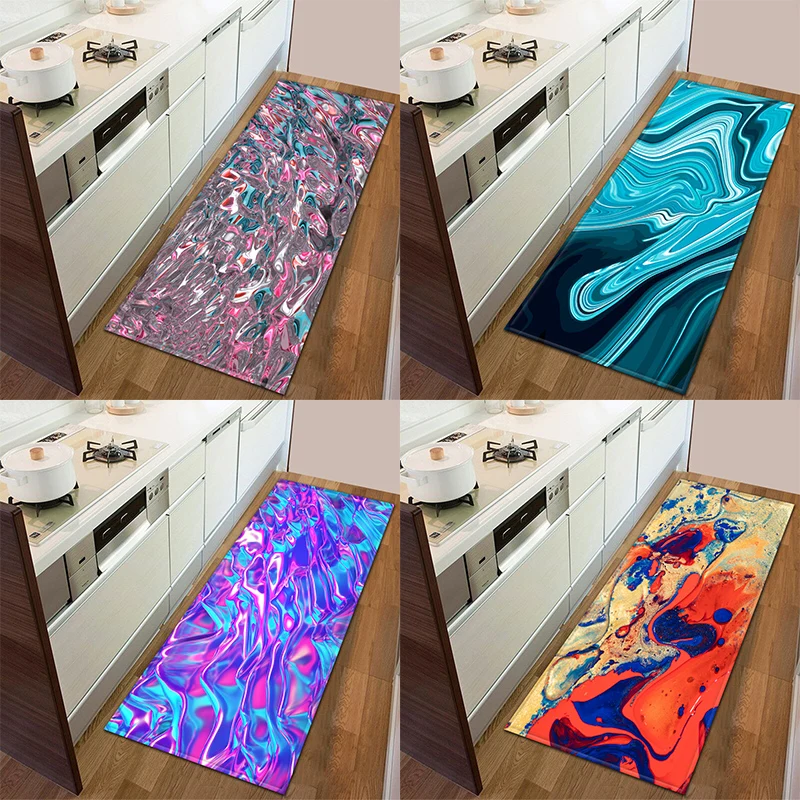

Psychedelic Decorative Floor Mat Kitchen Door Bedroom Bathroom Non-slip Rug Balcony Living Room Bedside Home Decor