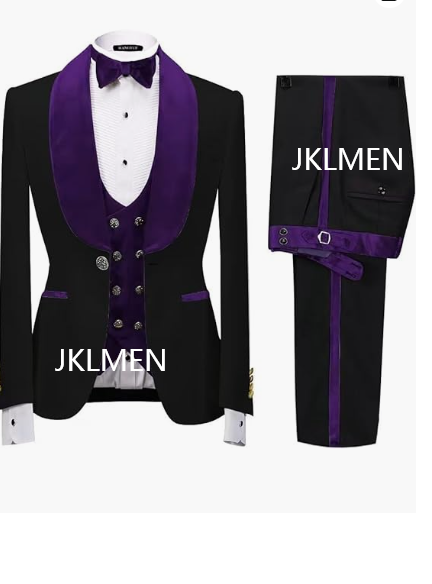 Floral Jacket Men Suit Slim Fit Wedding Tuxedo Navy Blue Velvet Lapel Groom Party Suits Costume Homme Best Man Blazer - as picture13, XXL