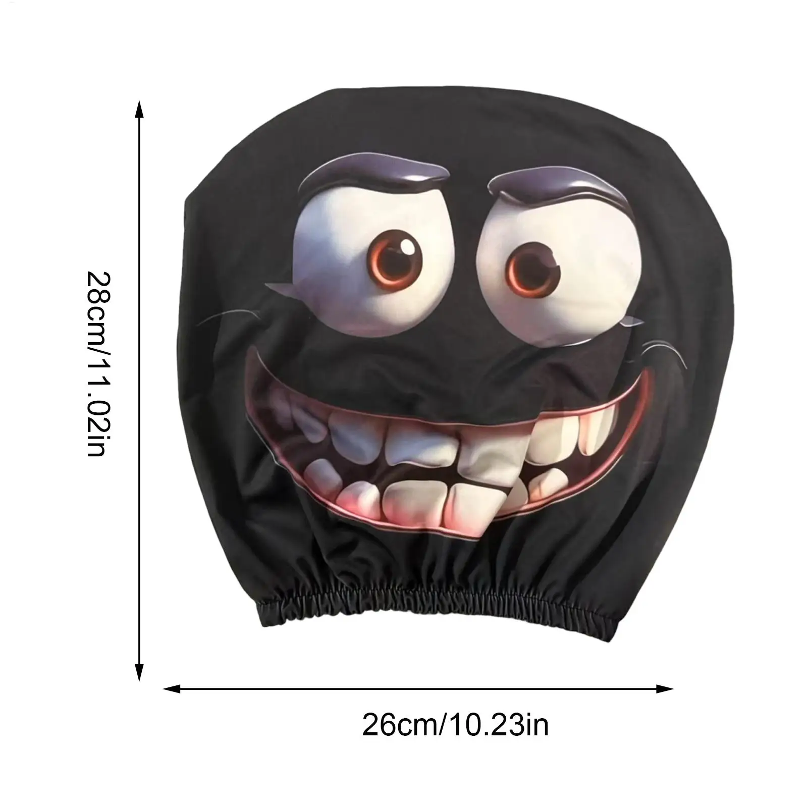 Universal Elastic Car Headrest Cover 2pcs Halloween Funny Expression Car Seat Headrest Protector Head Rest Cover Decoration