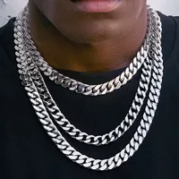 HNSP 316L Stainless Steel Chain Cuban Link Necklace For Men Accessories Jewelry Punk Street Style Thick Heavy Neck Chain Male 1