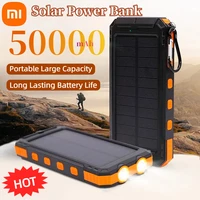 Xiaomi 50000mAh Portable Solar Power Bank Large Capacity Fast Charging External Battery with Flashlight For Xiaomi IPhone Huawei