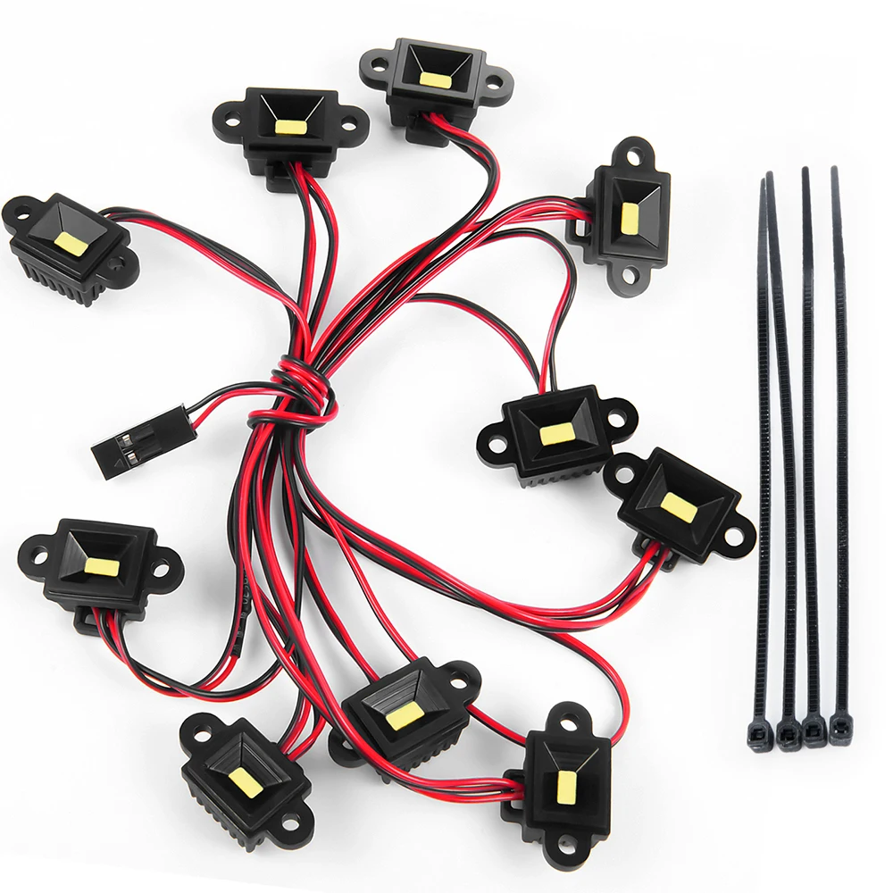 MIBIDAO RC Auto Rad Augenbraue Licht 4/8/10 LED Chassis Lichter Für 1/10 TRX4 TRX6 Dekoration Teile – Detail 12