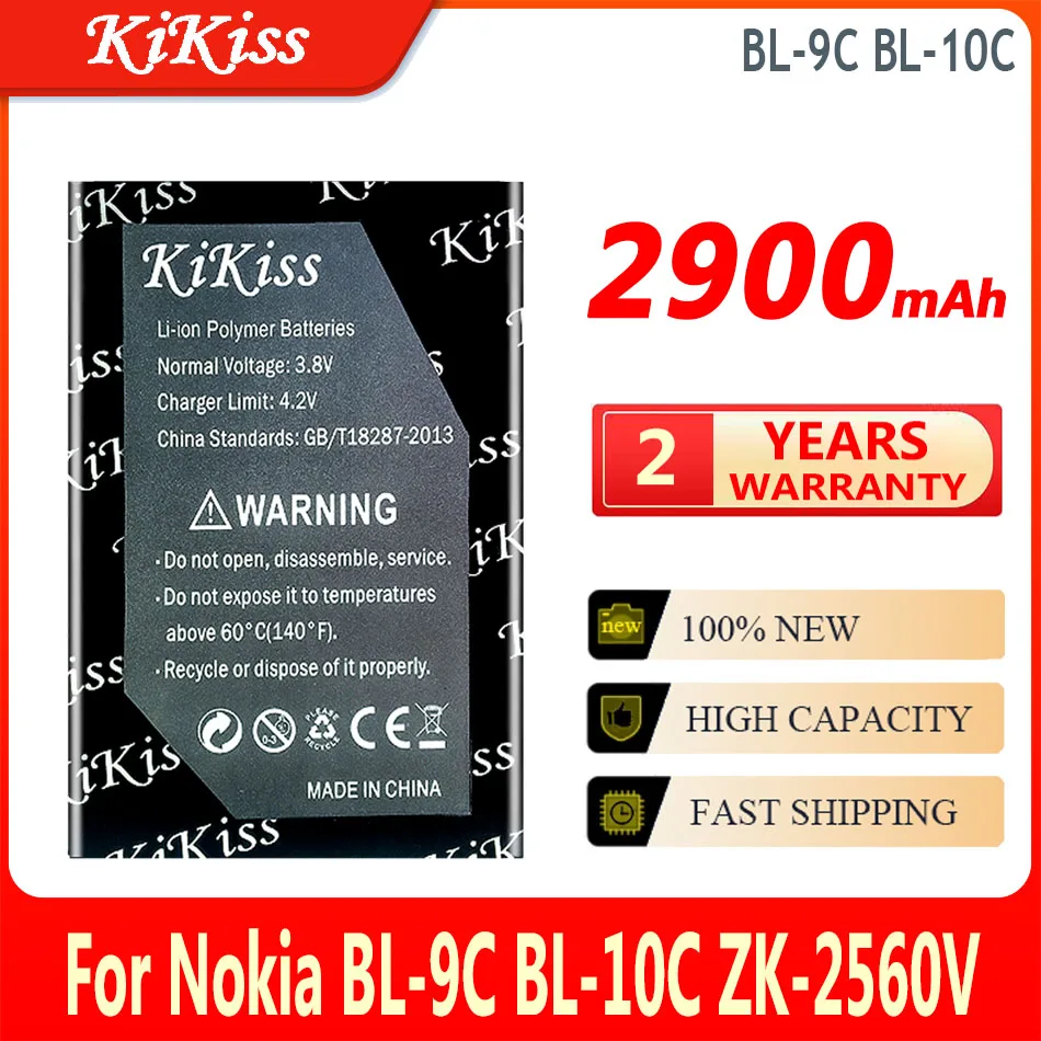 

Литий-ионный мощный аккумулятор KiKiss BL9C BL10C 2900 мАч для Nokia BL-9C BL-10C ZK-2560V аккумулятор