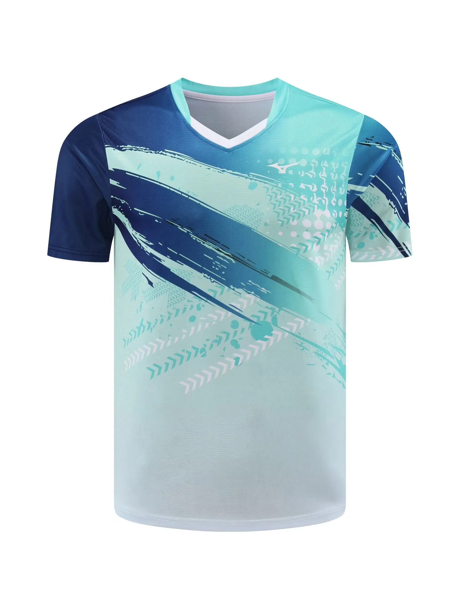 Custom men's and women's table tennis T-shirt badminton clothes quick drying breathable V-neck half sleeve can be printed LOGO