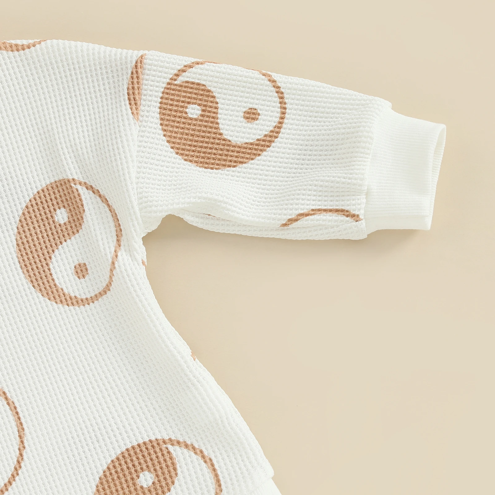 Baby Romper, Eight-Diagram Print Round Neck Long Sleeve Bodysuit Autumn Outfit for Girls Boys, 0-24 Months