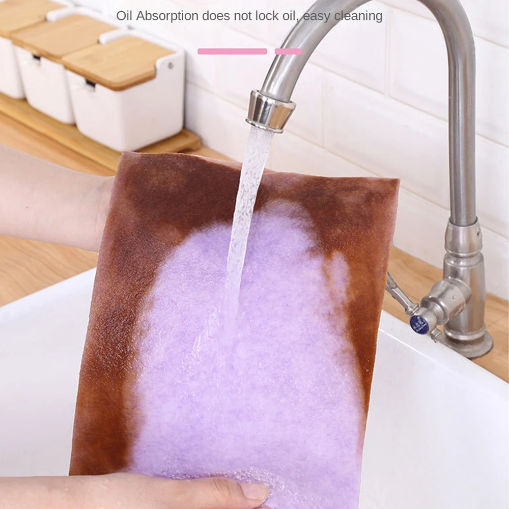 Cleaning Cloths Wet And Purple Blue Household Cleaning Tools Dishcloth Strong Flexibility Superfine Fiber Absorbent