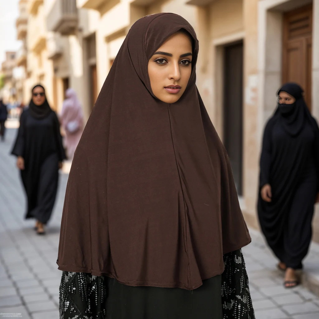 Un Pezzo Hijab Tirare Su Amira Istantanea Da Donna Musulmana Avvolgente - Foto 11