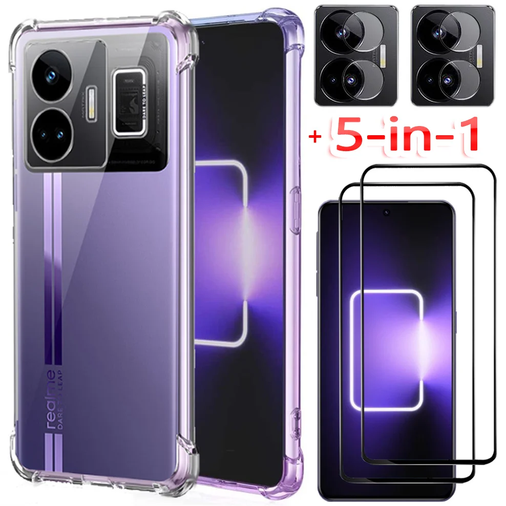 

Realme GT Neo5 Case, Glass + Case for Realme GT Neo 5 SE Phone Cases Realmi GT3 GT2 Pro 5G Neo 2T 3T Shockproof Silicone Cover