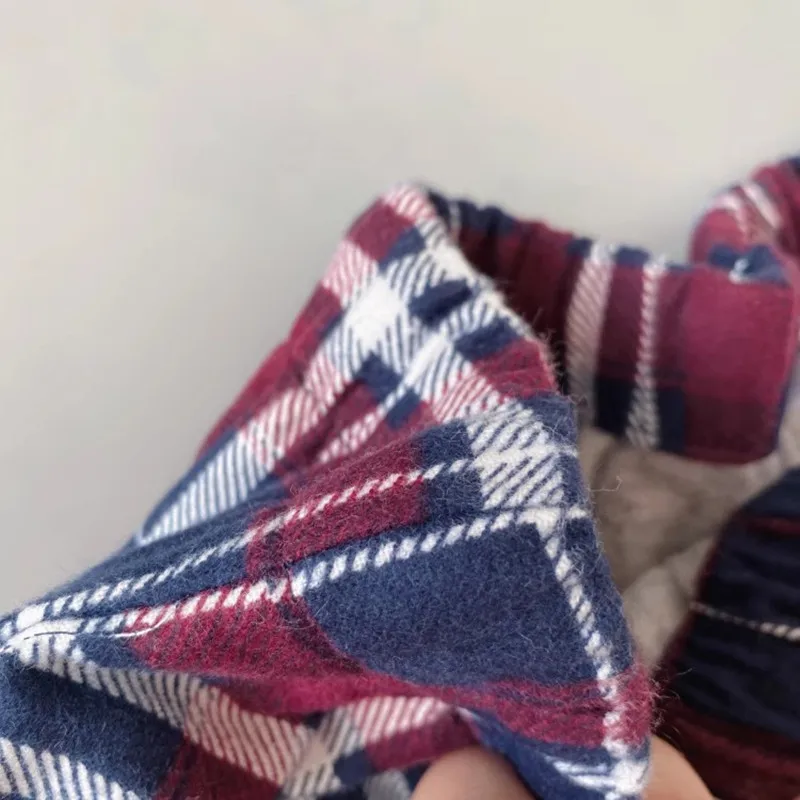 Men's Pants Pajama Plaid Cotton Plush Cloth Male Sleeping Bottoms